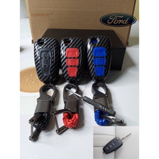 เคสกุญแจรถเคฟล่า สำหรับรถ ฟอร์ด Ford Ranger T6 แบบพับ , Focus 2012 พวงกุญแจรถยนต์ รุ่น 3ปุ่ม