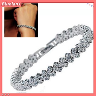 กำไลข้อมือสร้อยข้อมือ 3 ชั้นโรมันโซ่เพทายคริสตัล Rhinestone ส่วนลด100 บาท โค้ด