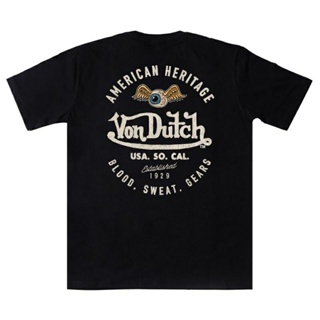 เสื้อยืด พิมพ์ลาย VONDUTCH สไตล์อเมริกัน สําหรับขี่จักรยานยนต์