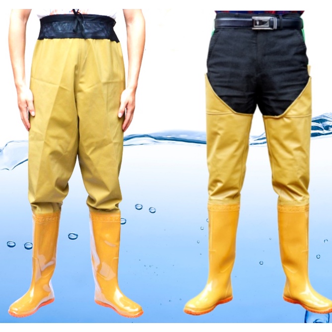 bhzq-พร้อมส่ง-รองเท้าบูทกันน้ำ-กางเกงกันน้ำ-กันเชื้อโรค-น้ำท่วม-ลุยน้ำ