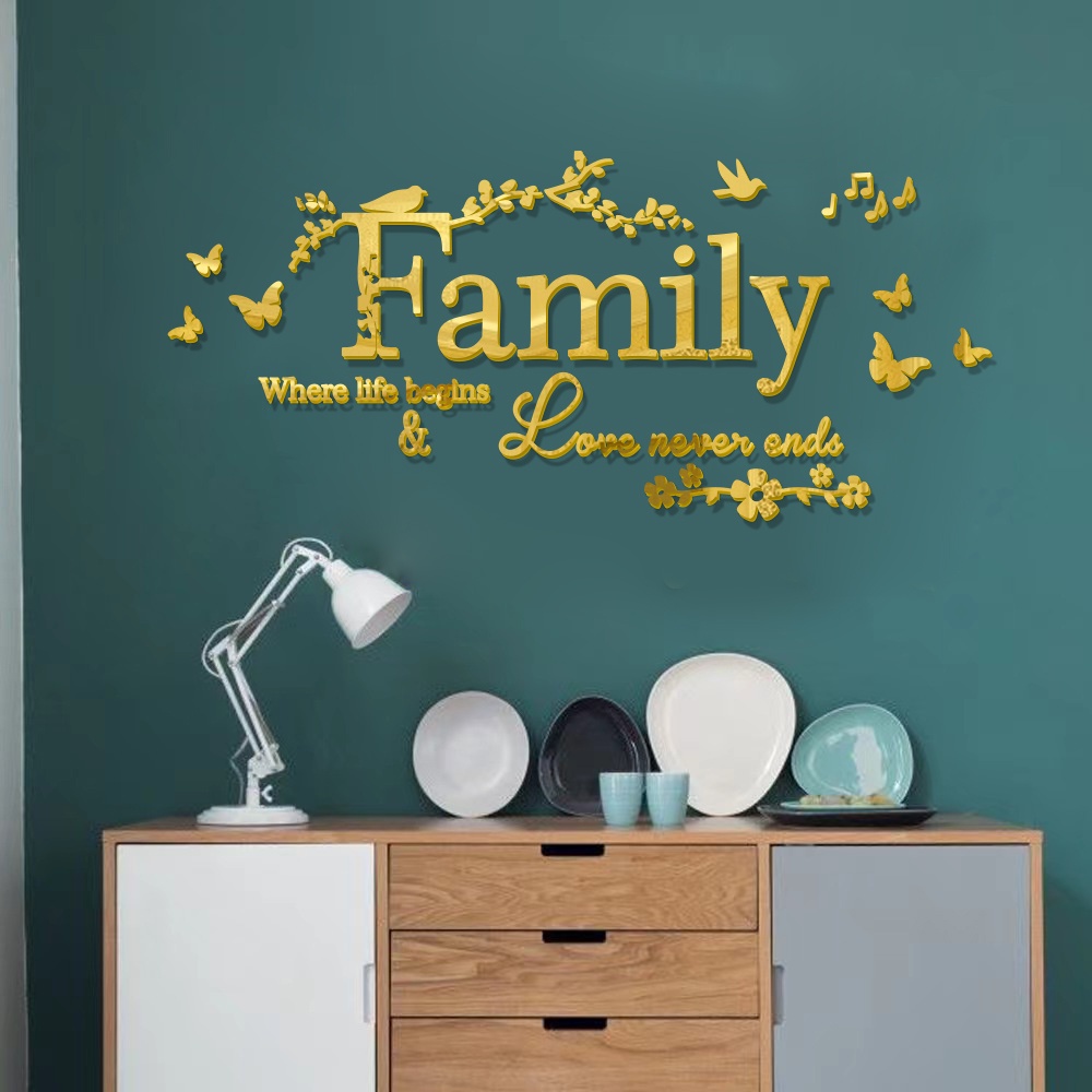 สติกเกอร์กระจกอะคริลิค-รูปครอบครัว-สําหรับตกแต่งผนังบ้าน-ห้องนอน-ห้องนั่งเล่น