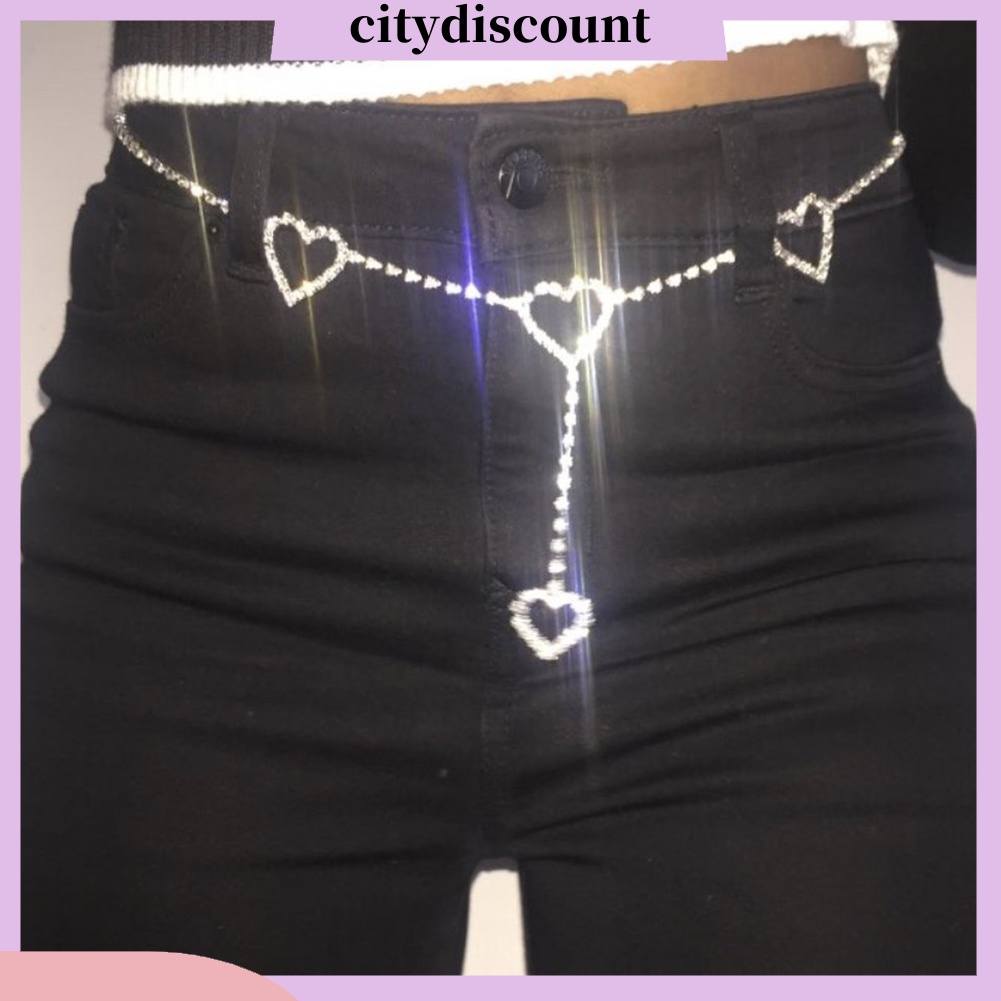 city-เครื่องประดับผู้หญิงจี้สร้อยคอสายโซ่ยาวรูปหัวใจ-rhinestone