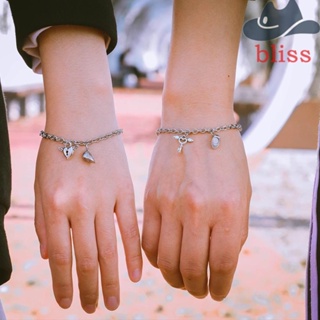 Bliss สร้อยข้อมือคู่ ของขวัญ เกาหลี สเตนเลส สําหรับผู้ชาย กุญแจล็อค เครื่องประดับแฟชั่น