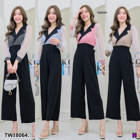 b18054-jumpsuit-จั้มขายาวคอปกลายชิโนริ-long-sleeved-jumpsuit-with-chinori-pattern