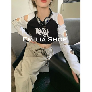 EMILIA SHOP เสื้อครอป เสื้อ 2023 ใหม่ ES220195