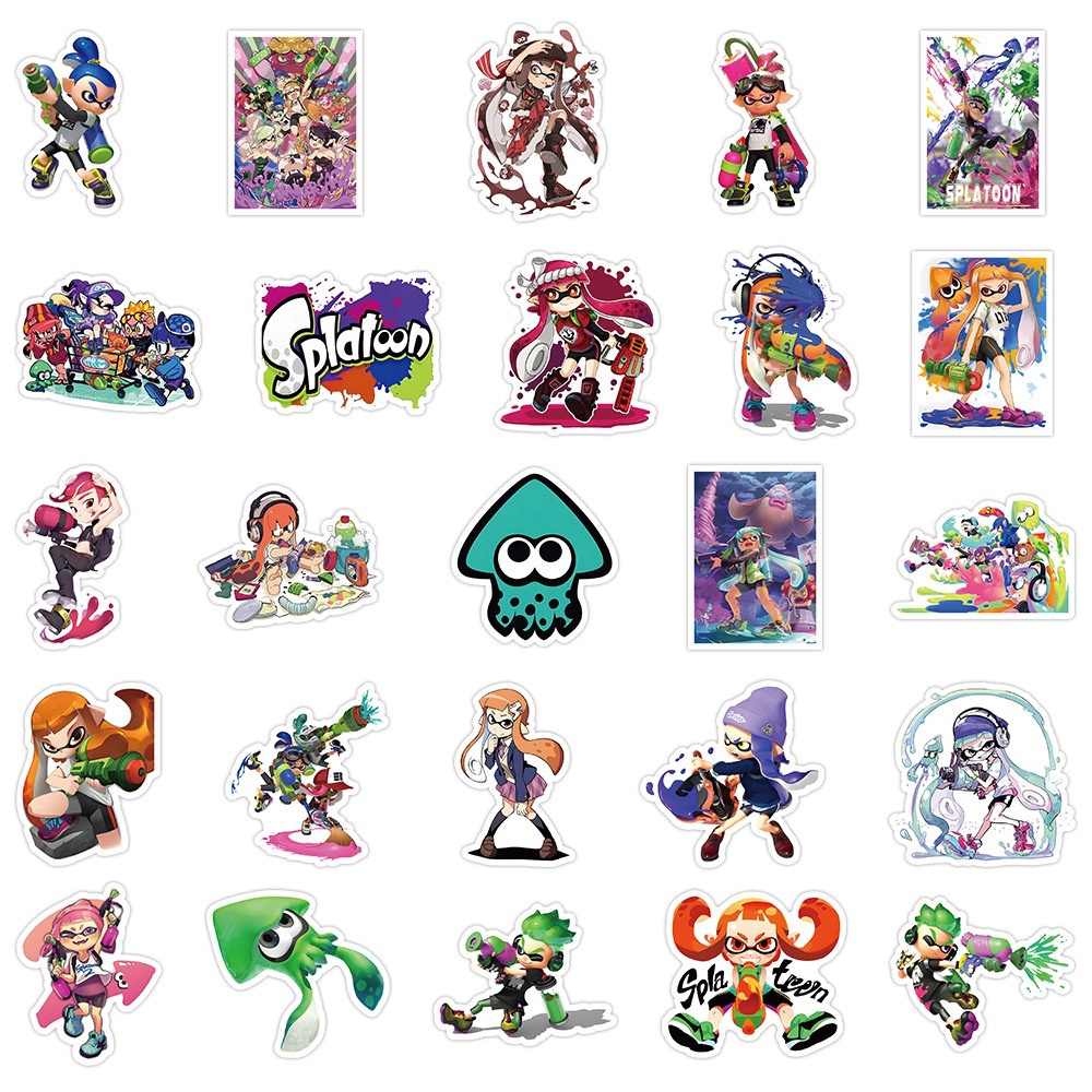 สติกเกอร์-pvc-กันน้ํา-ลาย-splatoon-video-game-50-ชิ้น