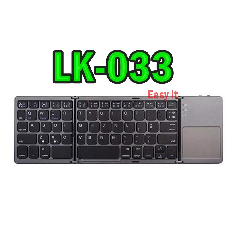keyboard-bluetoothพับได้-มีtouch-padในตัวใช้แทนเมาส์-รุ่น-lk-033-สีดำ-และvkb-039-สีดำ