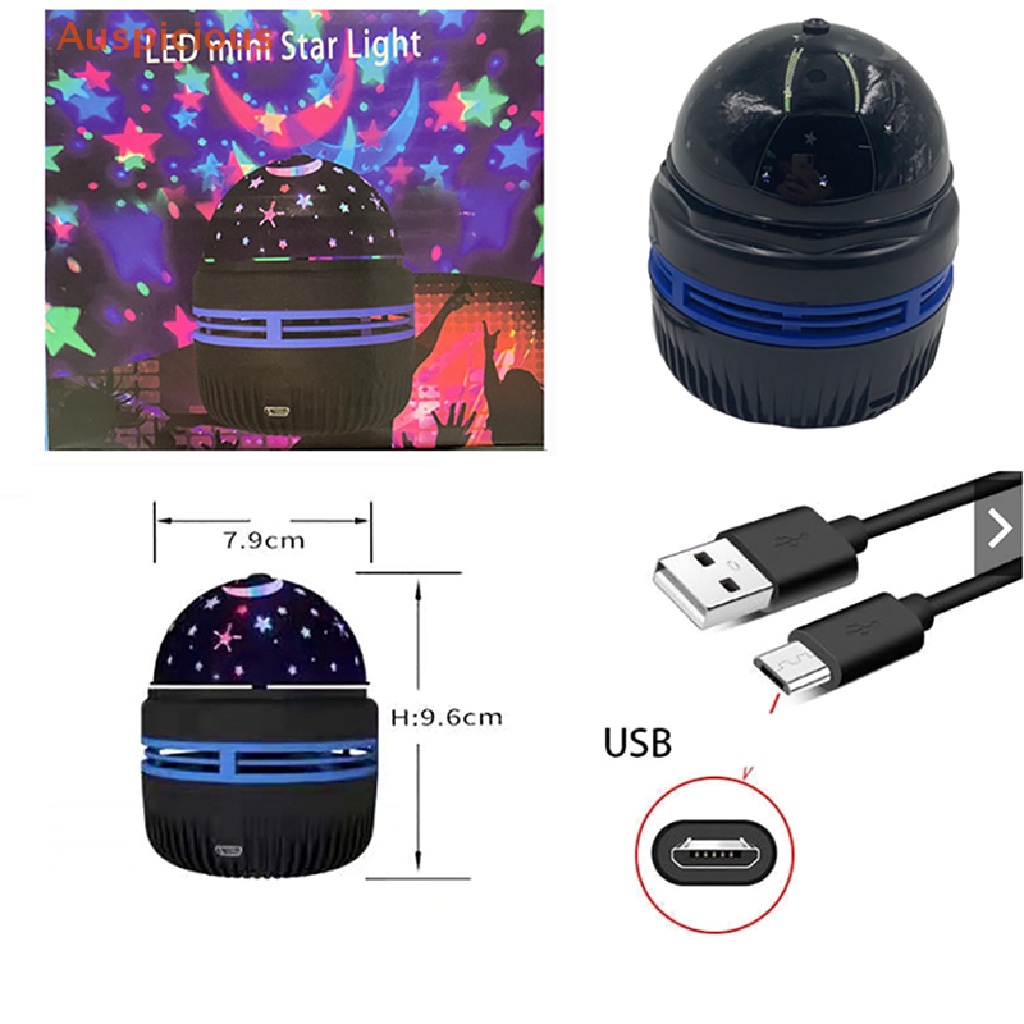 มงคล-ไฟดิสโก้บอล-led-usb-rgb-magic-dj-strobe-pinspot-star-projector-rotag-car