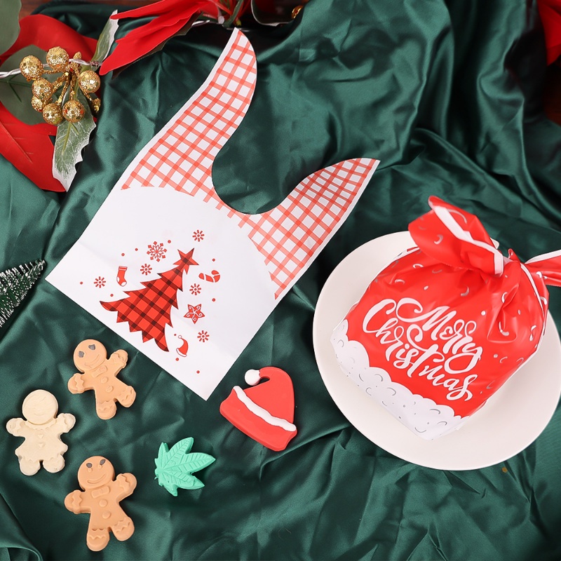 ถุงของขวัญพลาสติก-รูปหูกระต่าย-ซานตาคลอส-สําหรับใส่บิสกิต-50-ชิ้น