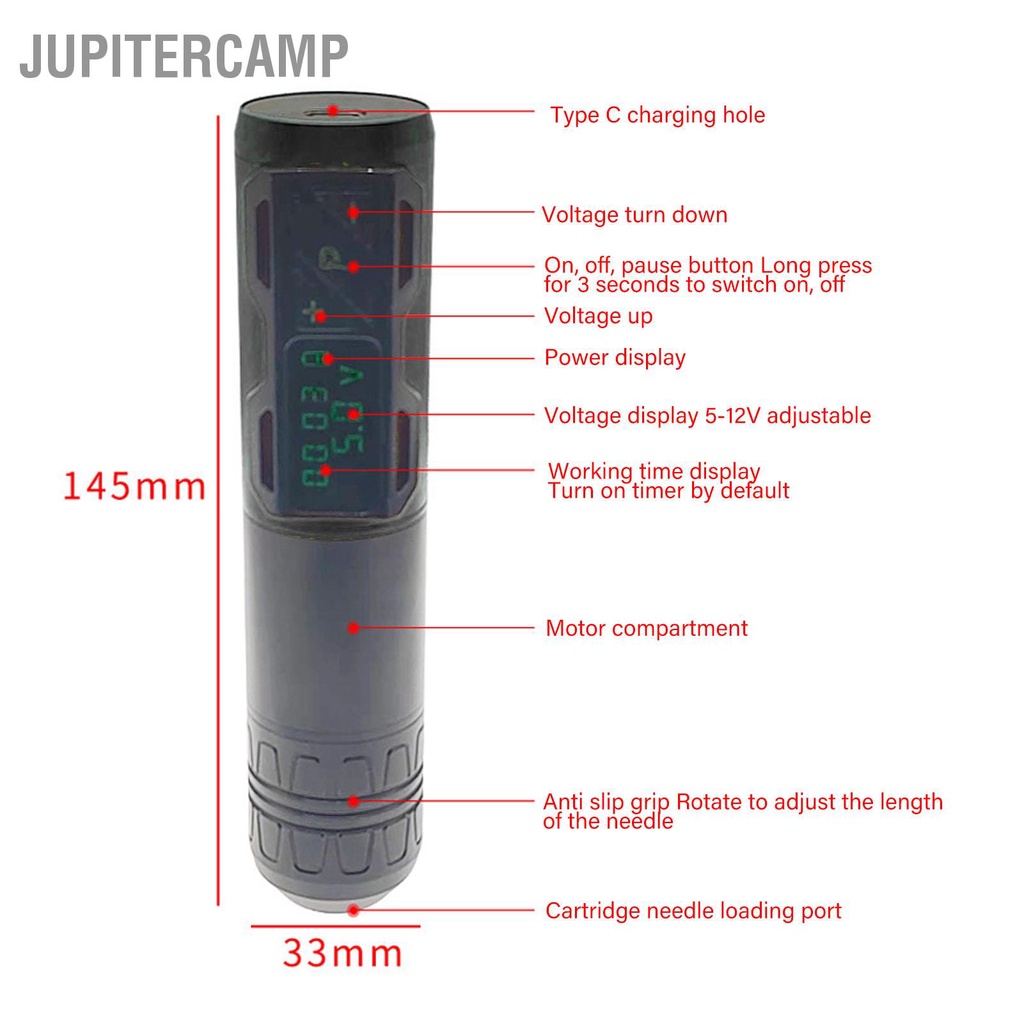 jupitercamp-เครื่องสักโรตารี่ไร้สาย-หน้าจอ-hd-led-1800mah-ชาร์จได้