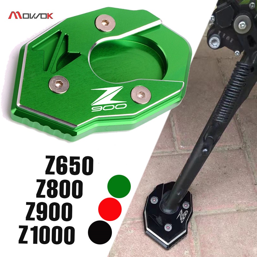 mow-สำหรับ-kawasaki-z900-z650-z800-2010-2021-2022-z1000-z1000r-2010-2019รถจักรยานยนต์-kickstand-extension-pad-การขาย