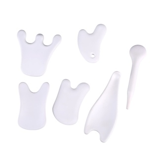 Chinese white ceramic guasha board massage tool gua sha scraping plate for body head point massage acupuncture wrinkle r