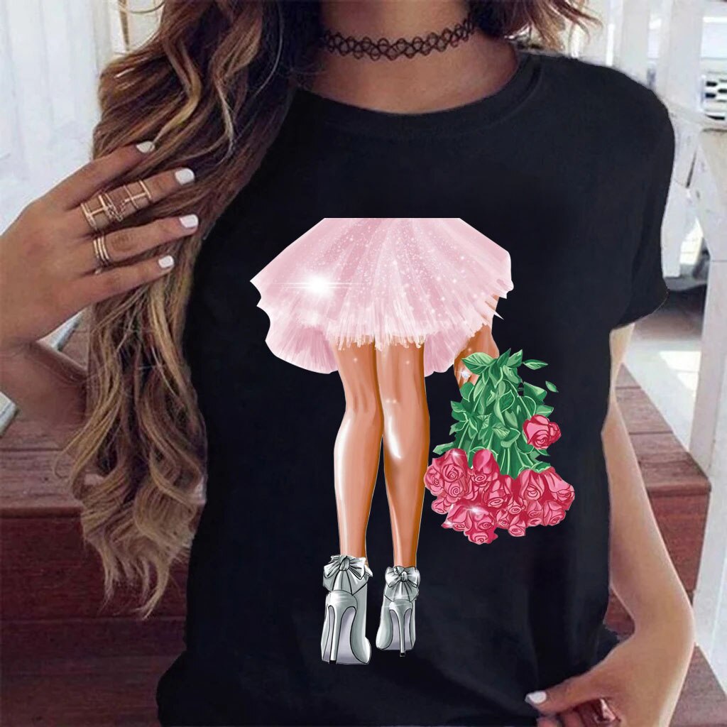 เสื้อยืด-cotton-camiseta-de-girasol-para-mujer-top-informal-camisetas-de-flores-para-mujer-de-cuello-redondo-camiseta