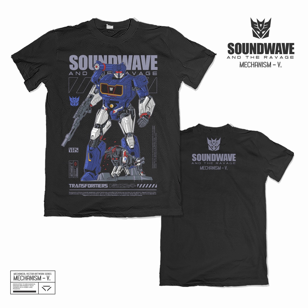 เสื้อยืดผ้าฝ้ายพิมพ์ลายแฟชั่น-พรีเมี่ยม-เสื้อยืด-พิมพ์ลายกราฟิก-transformers-soundwave-ออกแบบดี-เลือกลายได้