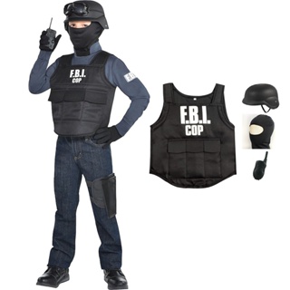ชุดคอสเพลย์ FBI Agent Bulletproof 5 ชิ้น สําหรับเด็ก