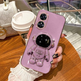 เคสโทรศัพท์มือถือ ขอบตรง กันกระแทก ลายนักบินอวกาศ แวววาว พร้อมที่ตั้งวาง สําหรับ OPPO Reno8T 5G reno 8T 8 Pro 5G 8Z