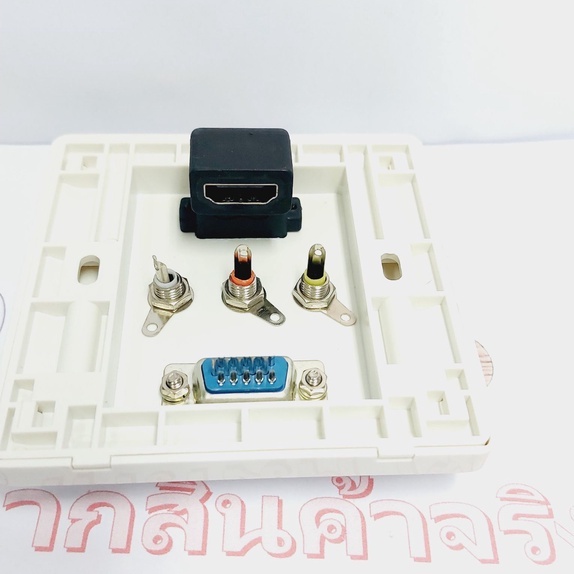 หน้ากากเต้ารับสาย-hdmi-แบบเสียบใช้ได้เลย-vga-av-ต้องบัดกรี-ขนาด-8-6x8-6-ออกใบกำกับภาษีได้