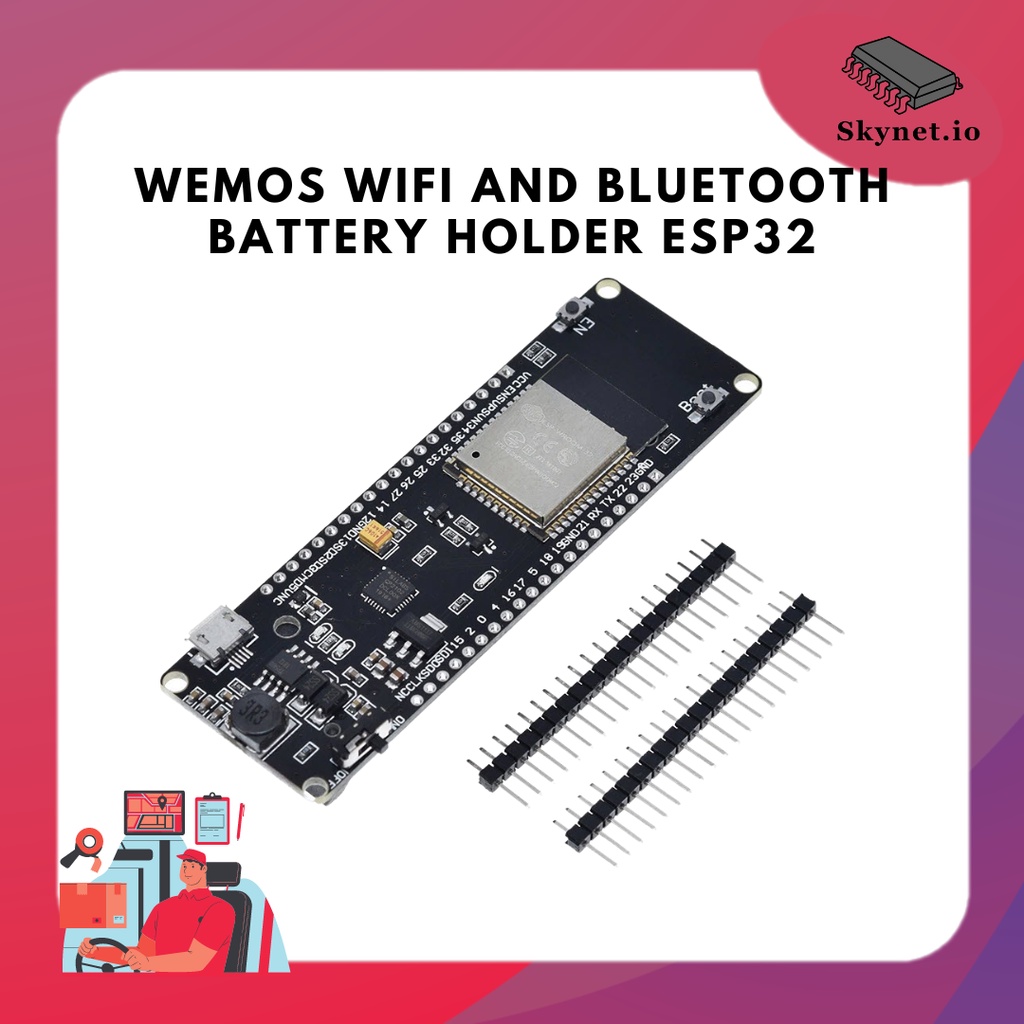 wemos WiFi and bluetooth battery holder esp32 WROOM development board ...