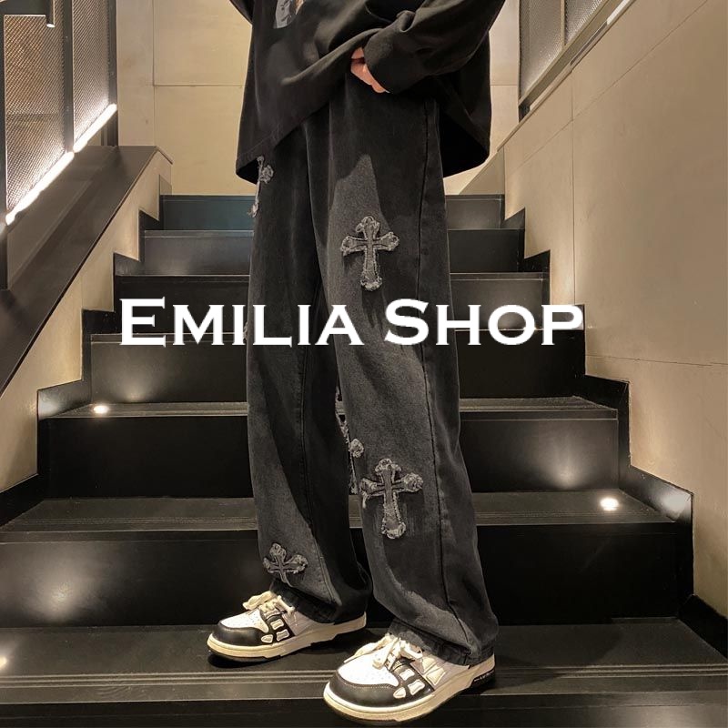 emilia-shop-กางเกงขายาว-กางเกงเอวสูง-กางเกงขายาวผู้หญิงสไตล์เกาหลี-2022-ใหม่-es220301