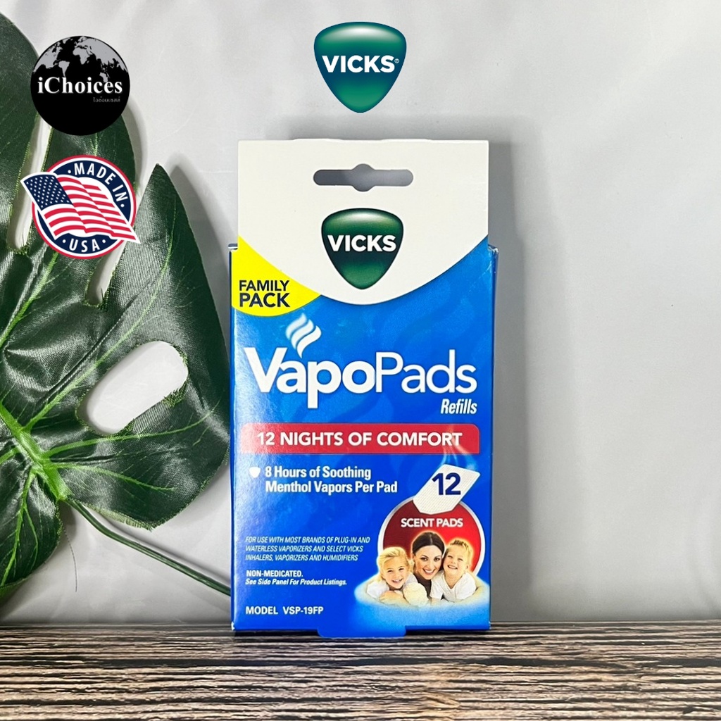 [Vicks] VapoPad Refills 12 Nights Of Comfort, 12 Pads VSP19-FP วิคส์ วา ...