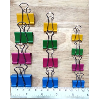 คลิปหนีบสี คลิปสี คลิปหนีบ2ขา Binder Clips No.110, 111, 112 (ชุด4ตัว4สี)