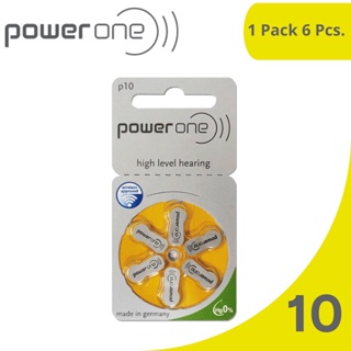 ของแท้ ถ่านเครื่องช่วยฟัง เบอร์10  Hearing aid battery PowerOne  A10 PR 70 [1แพค 6 ก้อน] พร้อมส่ง