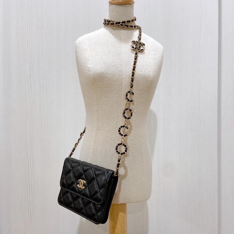 Chanel card holder with chain แท้ Shopee Thailand