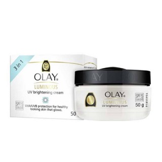 Olay Luminous UV Brightening Cream SPF15 โอเลย์ ลูมินัส ยูวี ไบร์ทเทนนิ่ง ครีม ผลิตภัณฑ์บำรุงผิวหน้าผสมกันแดด 50 กรัม