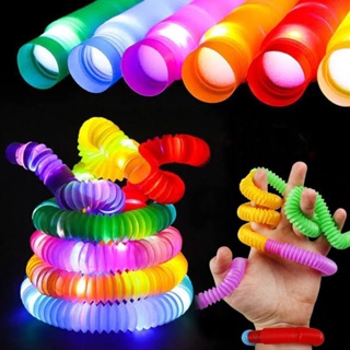 ของเล่นบีบกด มีไฟแฟลช LED ขนาดใหญ่ ช่วยบรรเทาความเครียด สีสันสดใส แบบสร้างสรรค์ แบบพับได้ เพื่อการศึกษา แบบเรียบง่าย