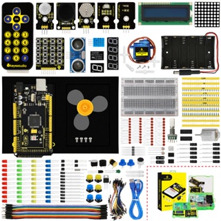 Keyestudio Mega Maker Starter Kit For Arduino Mega Starter Kit W/Gift Box 1602LCD Chassis PDF(online) 35Project Video