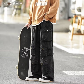 DaDuHey🔥 Mens Korean-Style Fashionable Loose Casual Straight Pants Ins High Street Retro Solid Color Overalls