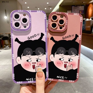 Compatible With iphone 13 12 Pro Max Mini เข้ากันได้ เคสไอโฟน สำหรับ Funny Cartoon Little Girl เคส เคสโทรศัพท์ เคสมือถือ Full Cover Shell Shockproof Back Cover Protective Cases