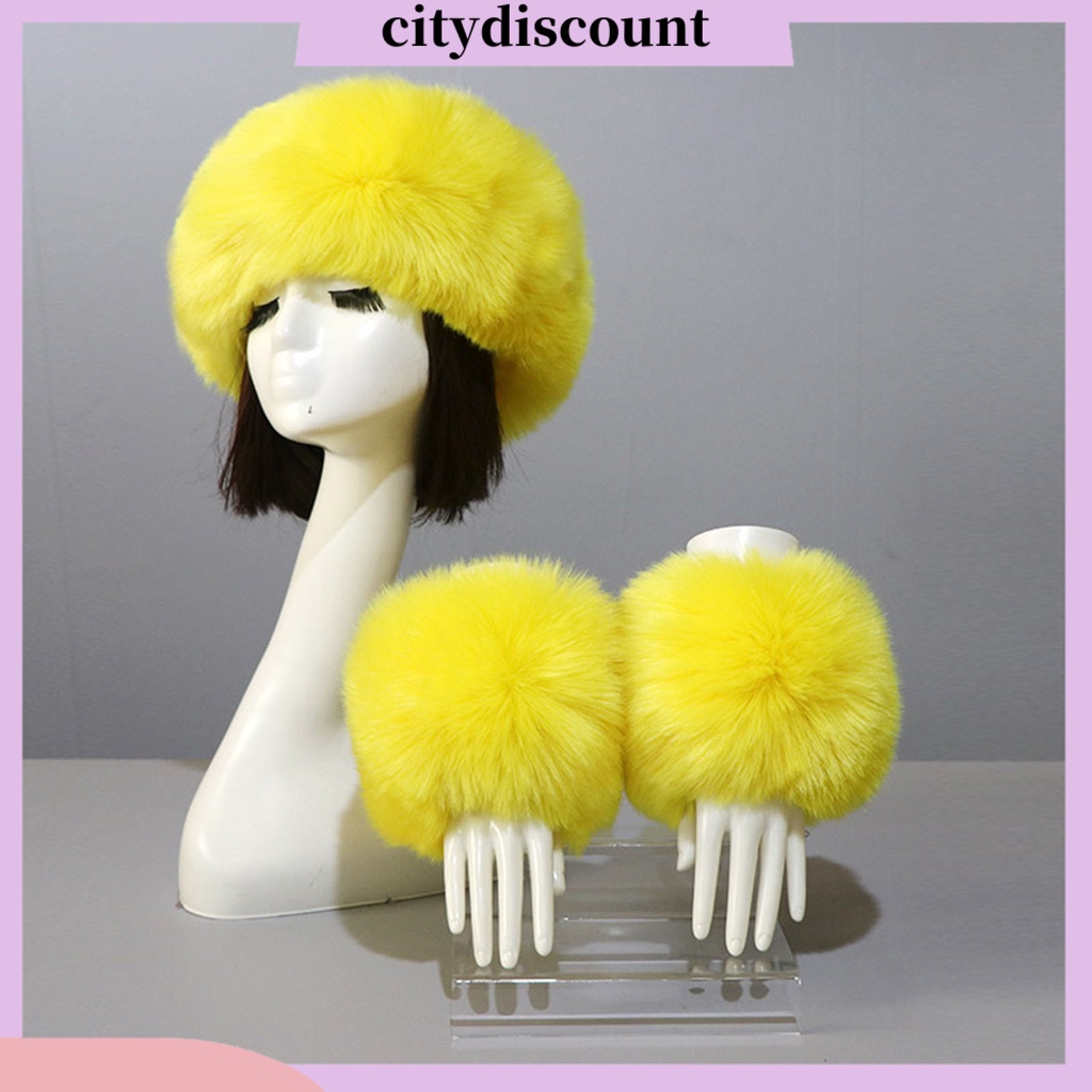 lt-citydiscount-gt-ถุงมือขนเฟอร์เทียม-สีพื้น-เข้ากับทุกการแต่งกาย-สําหรับผู้หญิง-เล่นสกี-1-ชุด