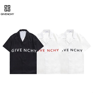 Givench เสื้อเชิ้ตแขนสั้น คอปก ผ้าฝ้าย พิมพ์ลาย แฟชั่นสําหรับผู้ชาย และผู้หญิง