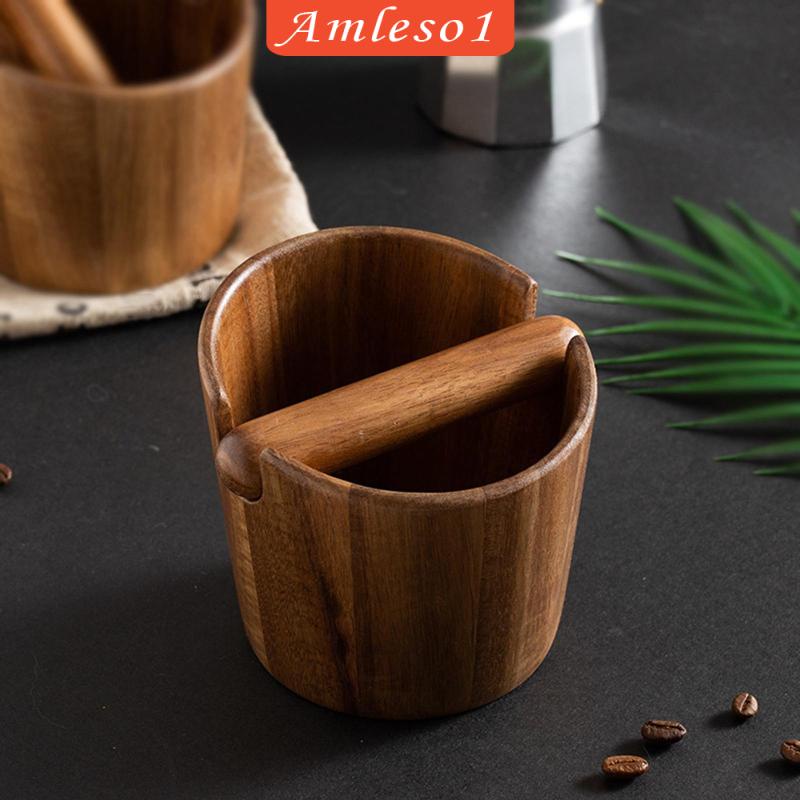 amleso1-ถังขยะกากกาแฟพร้อมบาร์เคาะที่ถอดออกได้สำหรับเครื่องชงกาแฟเอสเปรสโซ-accs-ถังขยะบดถังไม้เคาะกากกาแฟขนาดเล็กแทมเปอร์