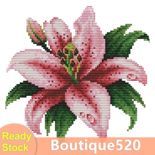 ♚พร้อมส่ง♚[boutique520.th] ชุดปักครอสสติตช์ รูปดอกลิลลี่ 14CT DIY