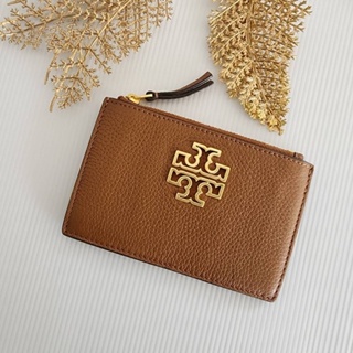 🎀 (สด-ผ่อน) กระเป๋าใส่บัตร สีน้ำตาล 78566 TORY BURCH BRITTEN ZIP CARD CASE