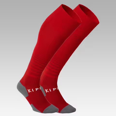 kipsta-ของแท้-ถุงเท้าฟุตบอลสำหรับเด็กรุ่น-f500-สีดำลายทาง