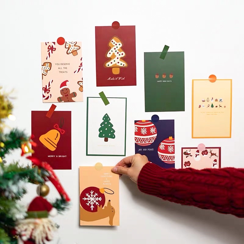 ภาพหน้าปกสินค้าพร้อมส่ง การ์ดคริสต์มาส Christmas  postcard  การ์ดอวยพร การ์ดหน้าเดียว
