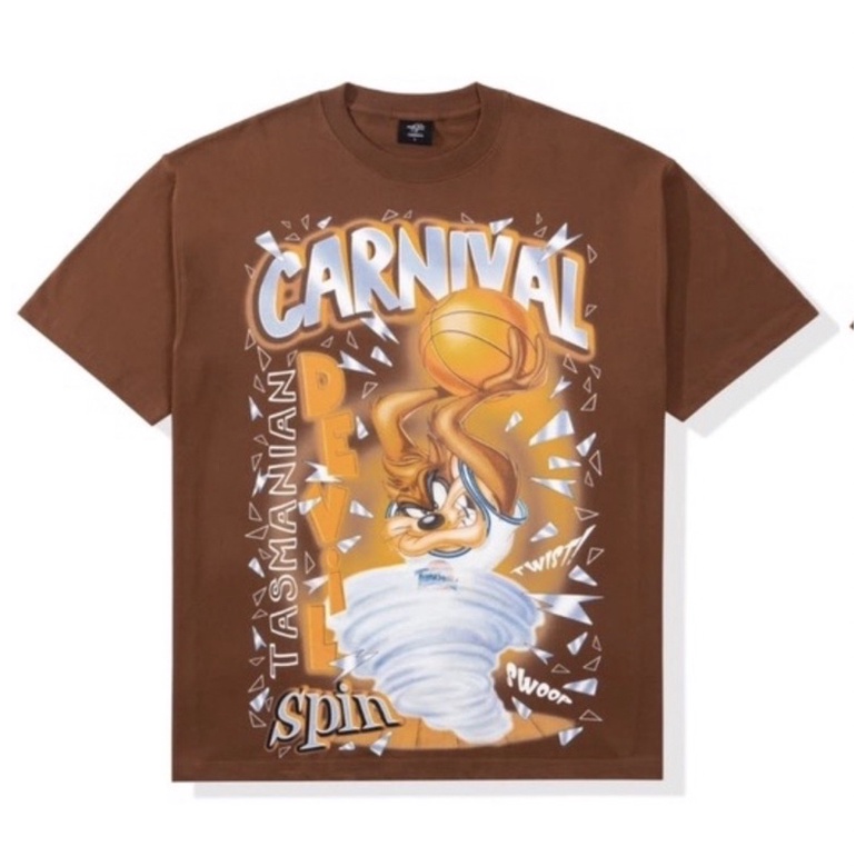 CARNIVAL X SPACE JAM TASMANIAN DEVIL SPIN OVERSIZED T-SHIRT (SIZE: S