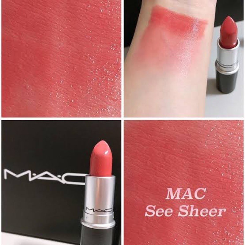cosmetichub69-แท้ทั้งร้าน-แบ่งขายลิปสติก-mac-lipstick-สี-see-sheer-ขนาด-0-25-g-แบ่งขายใส่กระปุก-แถมแปรงทาลิปฟรี