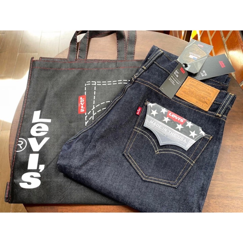 levis-511-ริมแดง-ผ้าดิบ-บิ้กอี-made-in-usa-แถมกระเป๋าผ้า