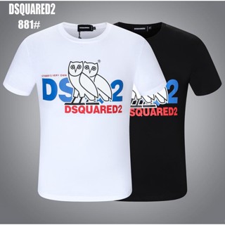 เสื้อคนอ้วนผญ 2022 ใหม่คลาสสิก Dsquared2 เทรนด์แฟชั่นการพิมพ์ขั้นสูงแขนสั้นแขนสั้น harajuku กราฟิกเสื้อยืดผู้ชายเสื้อผ้า