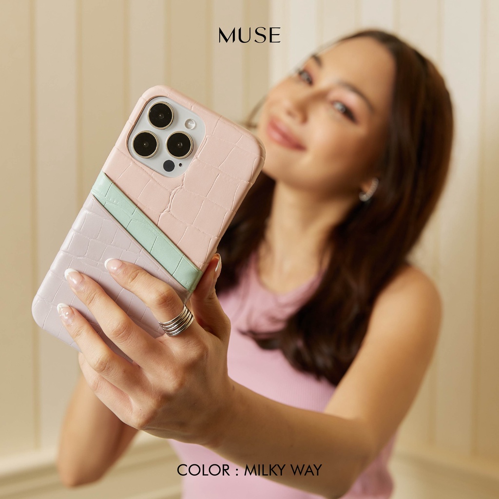 ภาพหน้าปกสินค้า(12 series)MUSE 3Tone Card Holder Phone Case PASTEL จากร้าน muse.onthemove บน Shopee