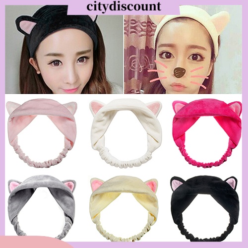 lt-citydiscount-gt-ผ้าโพกศีรษะ-พิมพ์ลายแมว-แฟชั่น-สำหรับผู้หญิง