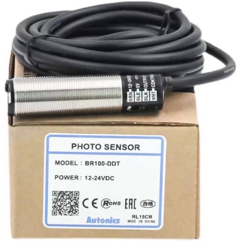BR100-DDT BR100DDT Photo sensor M18 ชนิด NPN ระยะจับ 10CM ไฟ12-24VDC ...