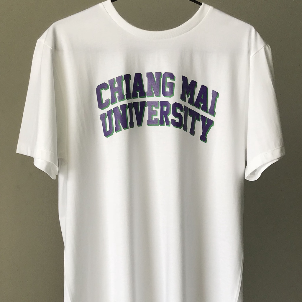 เสื้อยืดchiang-mai-university-เชียงใหม่-ผ้าคุณภาพพรีเมี่ยมcotton100-unisexชายหญิง-ม่วง-ขาว-ดำ-พร้อมส่ง