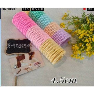 50วงยางรัดผมเกลียวใหญ่ขนาด4.5cmสีหวาน