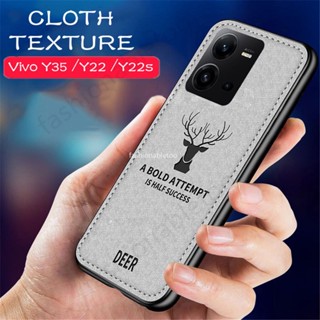 เคสโทรศัพท์มือถือหนัง ซิลิโคนนิ่ม ผิวด้าน ลายกวาง สําหรับ Vivo Y35 Y22 s Y22s Y30 Y55 Y75 Y 35 Y 22s Y 30 Y 55 Y 75 5G