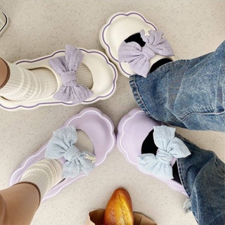 FBAShop รองเท้าเตะหญิง ดีเทลโบว์สีพาสเทล💗สวย น่ารักฮิตสุดๆ✨ถูก ทนทาน พื้นนิ่มใส่สบาย ใส่ได้ทุกโอกาส น่ารักเกินไปแล้ว🌈